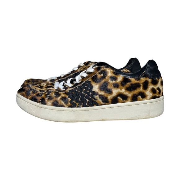 Loeffler Randall Elliot Calf Hair Leopard Print Fashion Sneakers Women's Size 8 - Picture 4 of 14